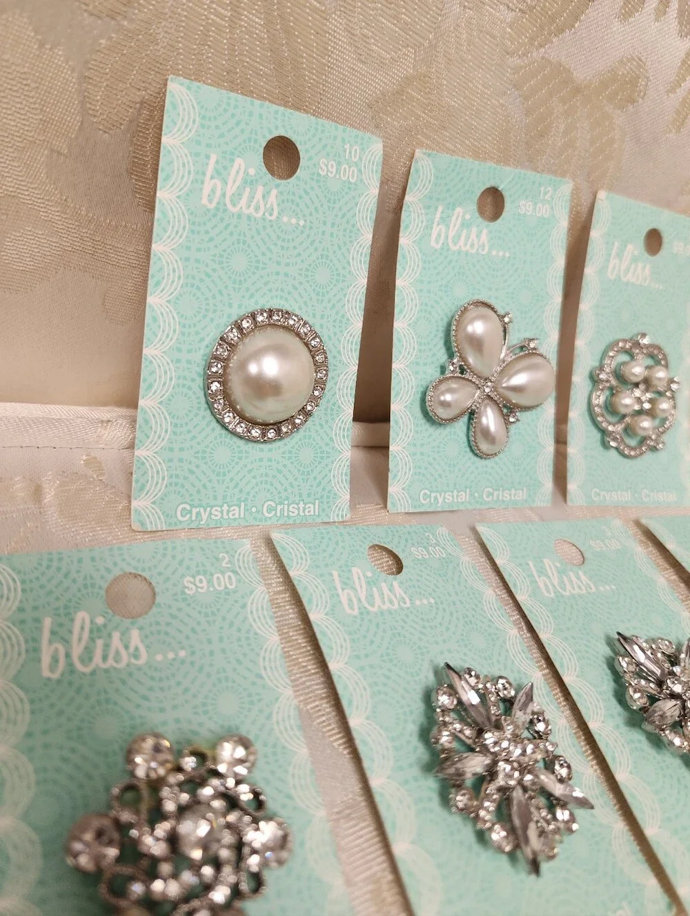 Crystal Buttons LOT of 7 NWT Bliss...